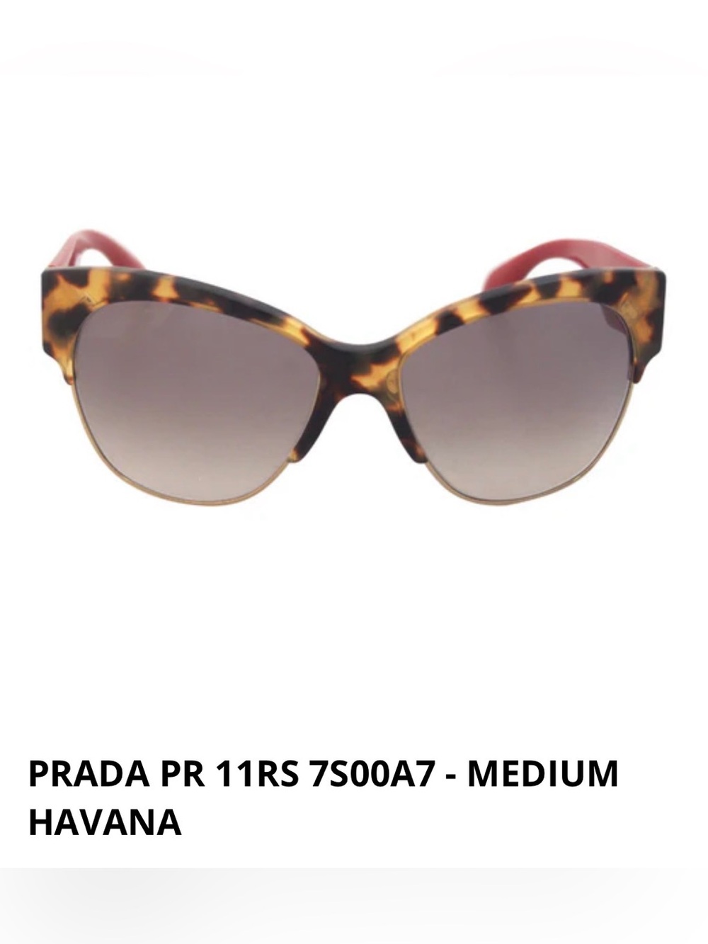 Prada Tortoiseshell Cat-Eye Sunglasses Gradient Lenses SPR 11R 56-16 7SO-A7 GUC